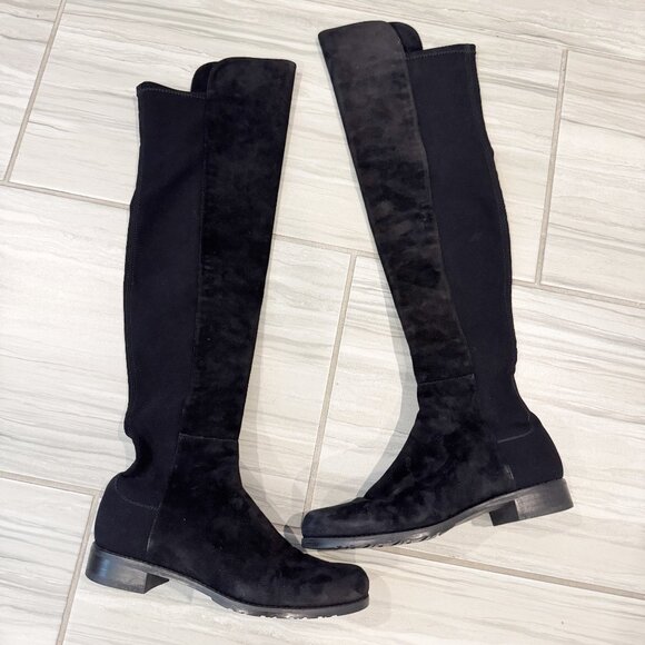 Stuart Weitzman 5050 Suede Leather Over The Knee Tall Stretch Boots OTK 8.5 - Picture 11 of 12
